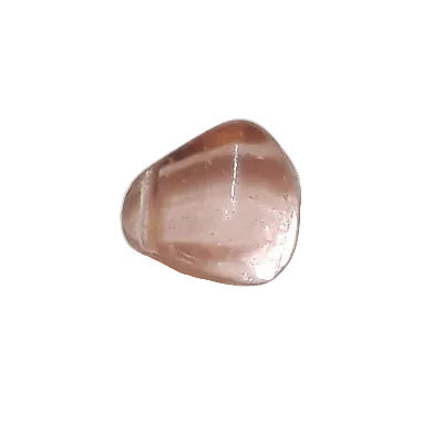 Pink glass kernel drop with smooth rounded shape and side-drilled hole, 8×10 mm.