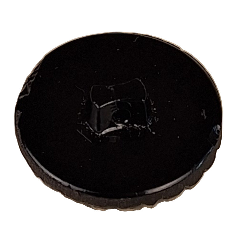 Black self-shank back of glass button