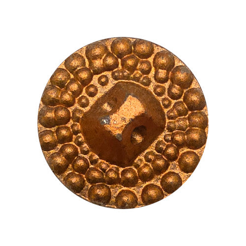 Back of mrrored glass button with pebbled textured surface and shank attachment, 18mm