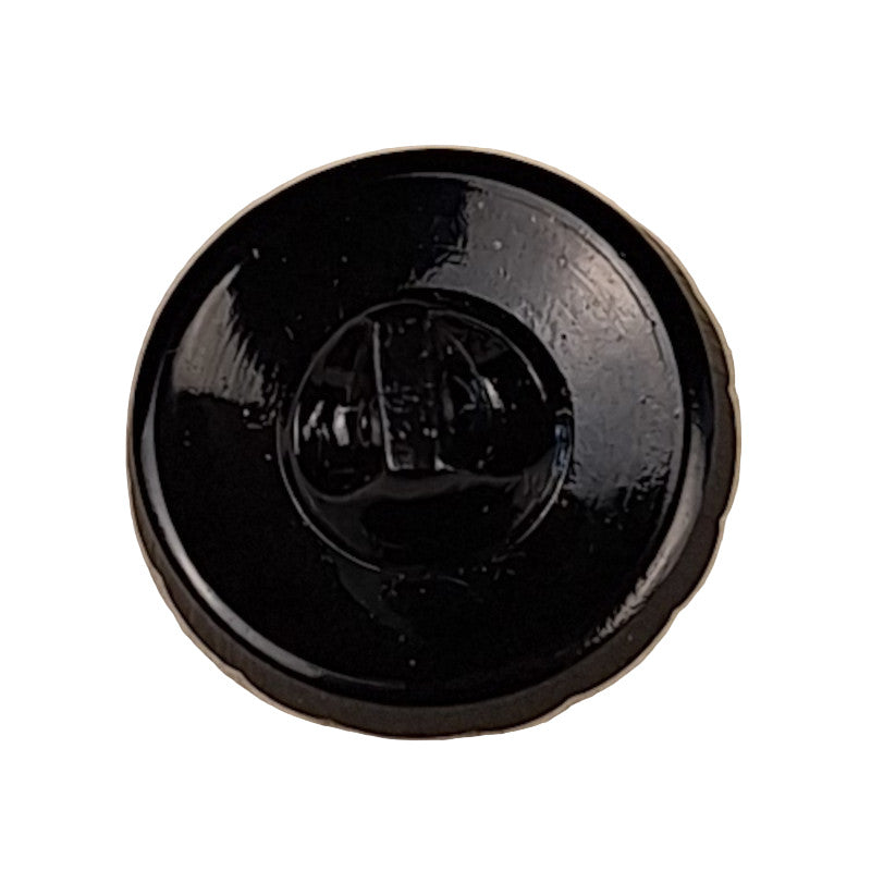Black self-shank back of glass button