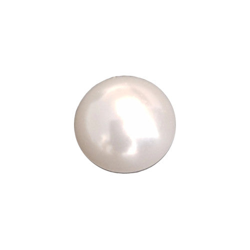 Vintage pearl plastic cabochon with a smooth dome and a flat-back surface, 10mm.
