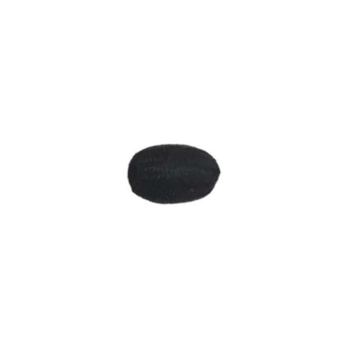 Black rayon oval bead 6×9mm vintage Japan 1960s smooth textile covered bead