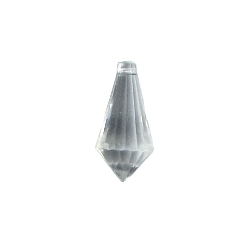 Wholesale Vintage Crystal Plexiglass Drop – Faceted, Side-Drilled – 17×9 mm