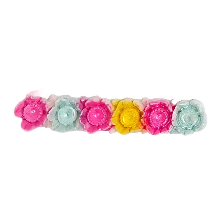 Flower Bar Plastic Flat Back - Hand-Painted - 8x40mm - 1 Gross