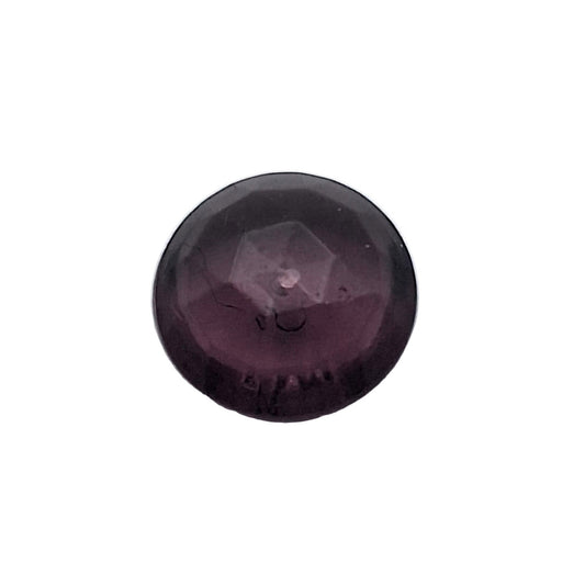Amethyst round faceted translucent glass pin topper, 10mm, vintage.