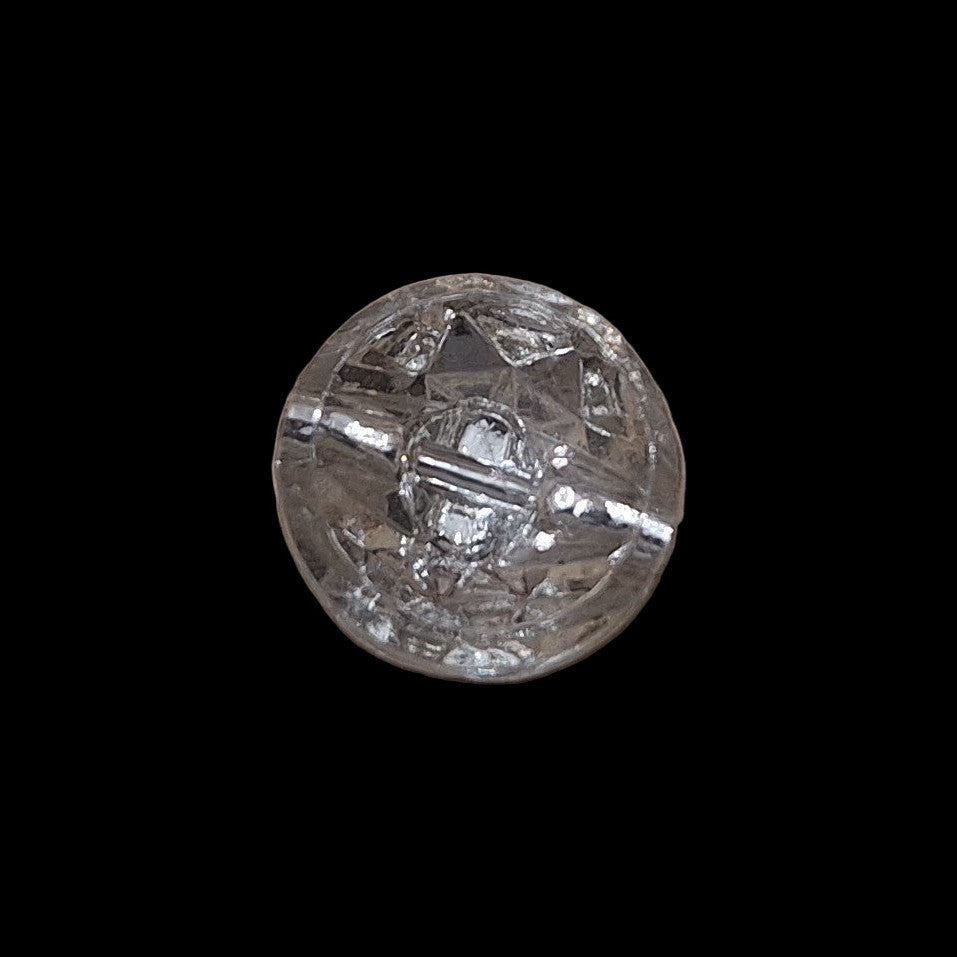 Mirrored glass button with concave form and beveled top edge, 11.4mm