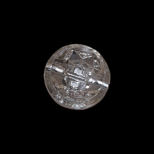 Mirrored glass button with concave form and beveled top edge, 11.4mm