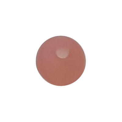 Pink frosted glass bead, 5 mm, semi-translucent with a smooth matte surface.