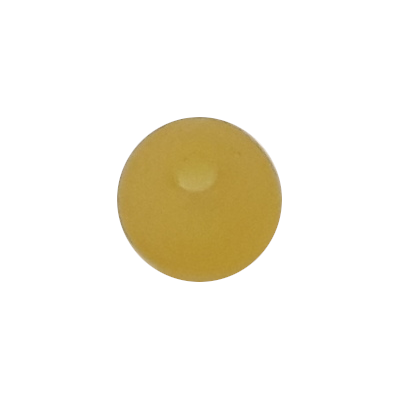 Yellow frosted glass bead, 5 mm, semi-translucent with a smooth matte surface.