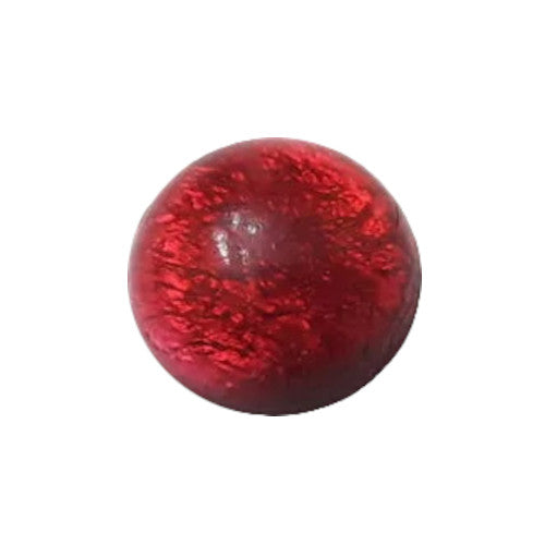 Ruby glass cabochon with Fire Ruby internal inclusions, domed surface, 13mm, flat back