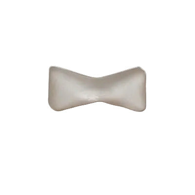 Semi-translucent frosted glass flat back in bow shape with domed surface, 7×13mm