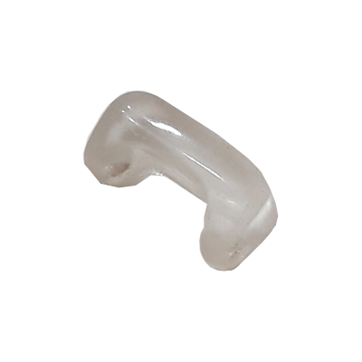 Crystal half-link two-hole glass bead from Czechoslovakia, curved form, 8×16 mm.