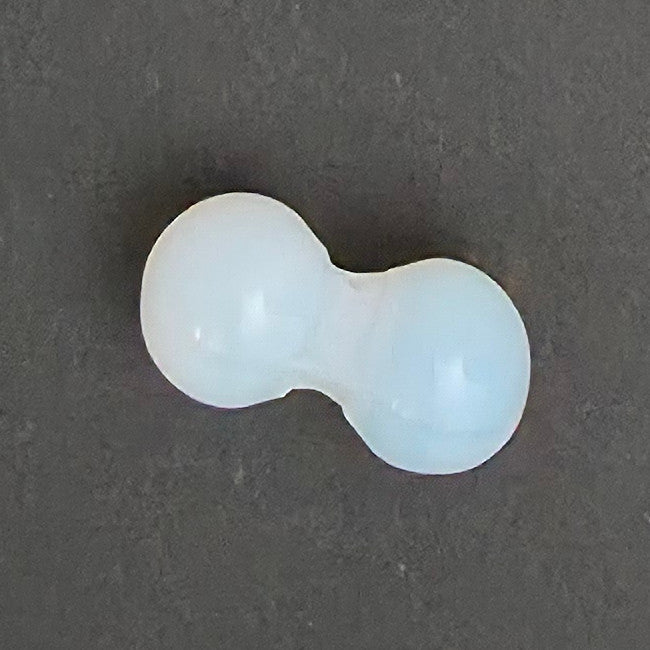 Peanut Glass Bead – White Opal – 13×26mm – 1 Gross
