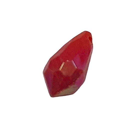 AB faceted plastic drop in Red, opaque, sew-on, 6.5x13mm.