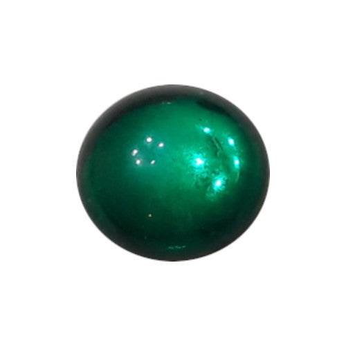Green mirrored glass flat back with smooth domed surface and mirrored backing 13mm