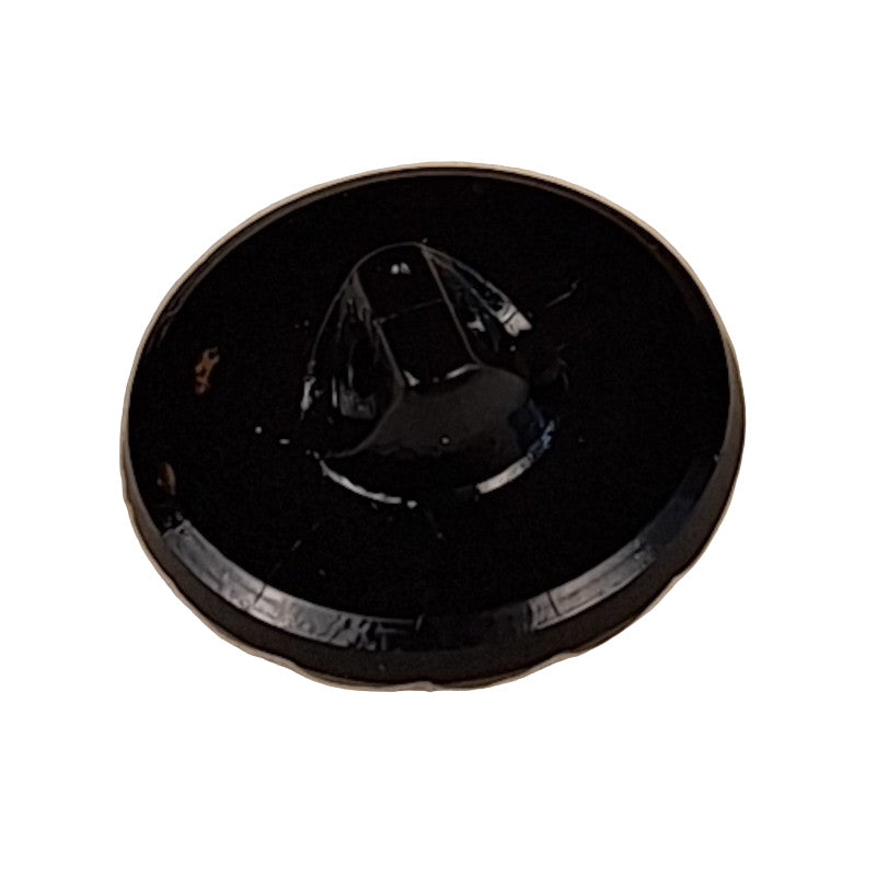 Black self-shank back of glass button