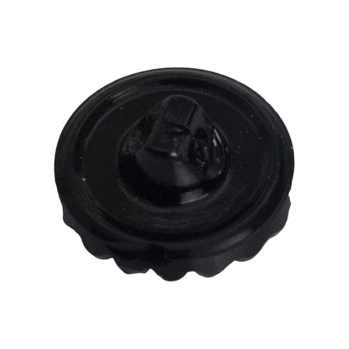 Black glass shank for a 28L button