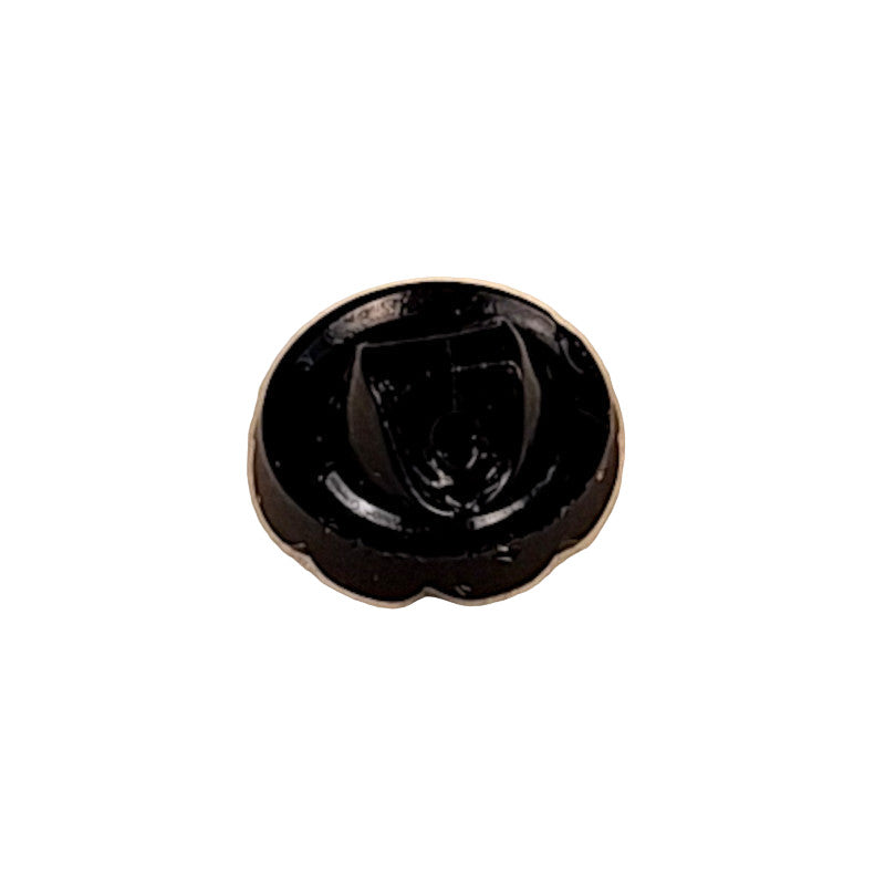 Black glass shank back for an 11.4mm button