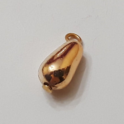 Metalized Gold Plastic Drop, Pin Shank – 6×9 mm – 2 Gross