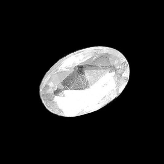 Mirrored glass button with oval jeweled design, 15mm