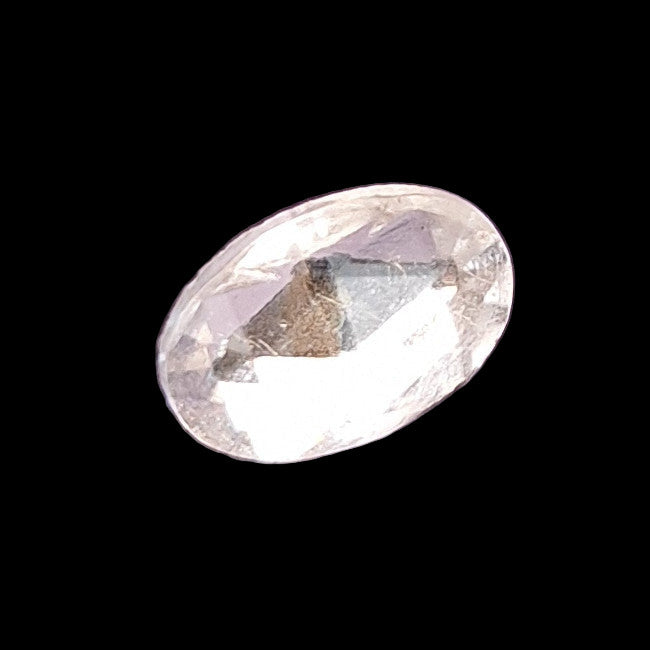 Mirrored glass button with oval jeweled design, 15mm