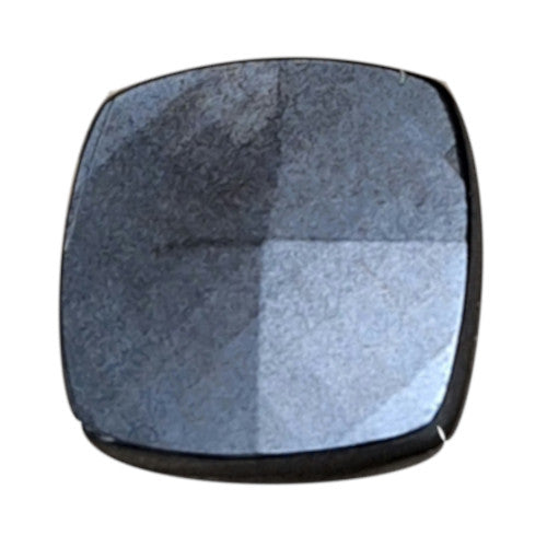 Gunmetal lustre square button with faceted pyramid top and smooth rounded edges