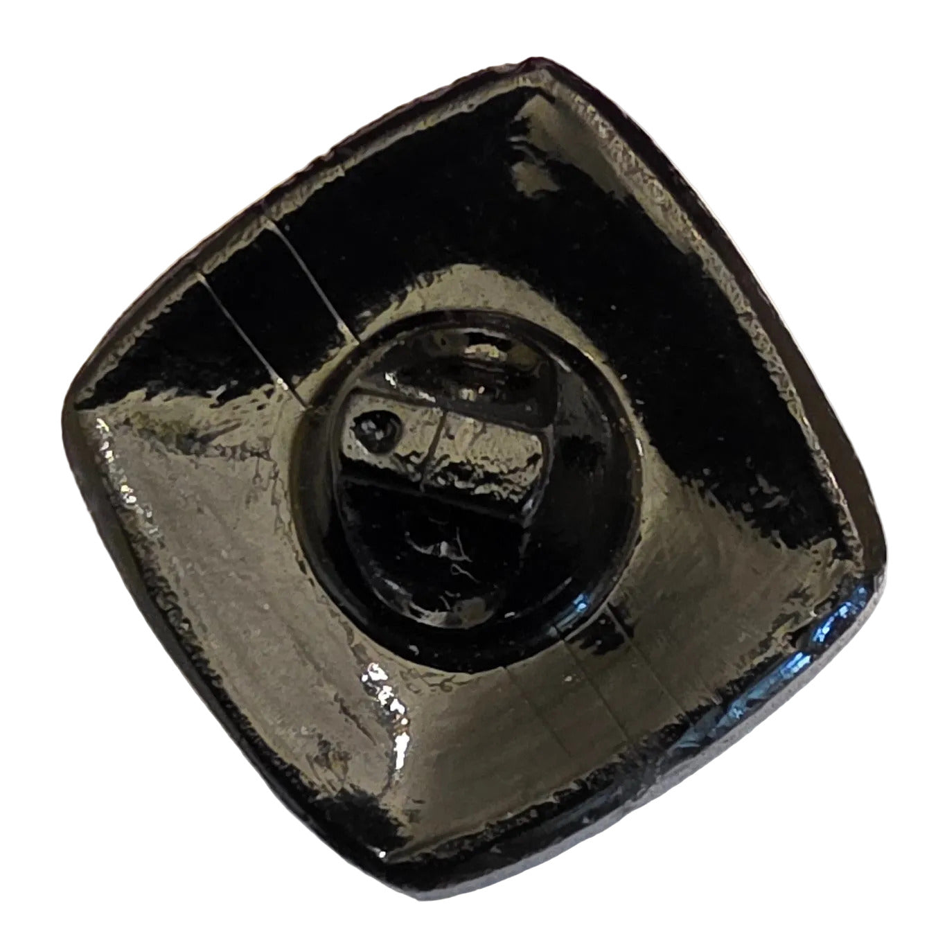 Back of square glass self-shank button