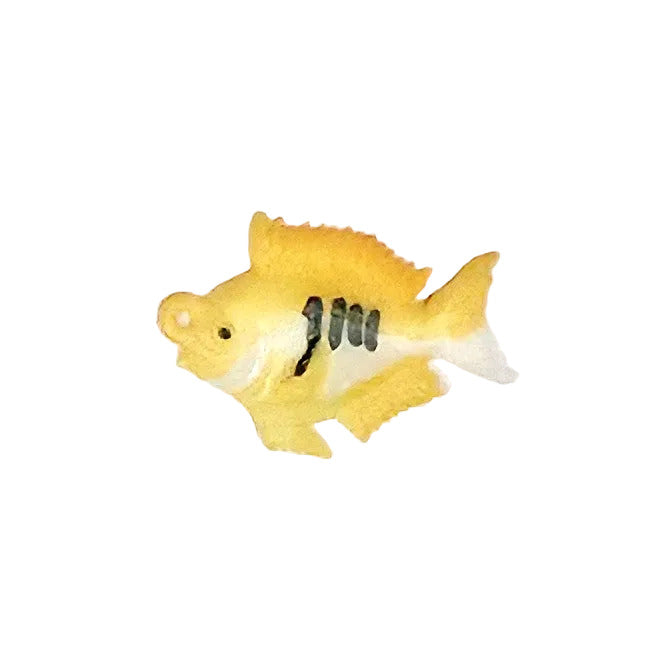 Deep-Bodied Fish Plastic Flat Back – Hand-Painted, Yellow – 15×24mm – 1 Gross