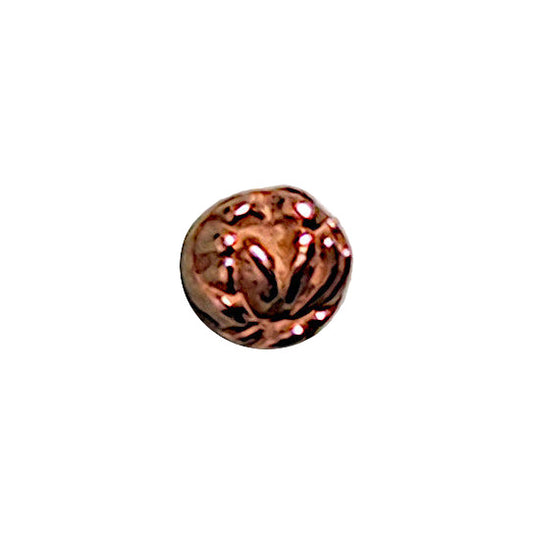 Gold metalized plastic flat back rose, 8mm