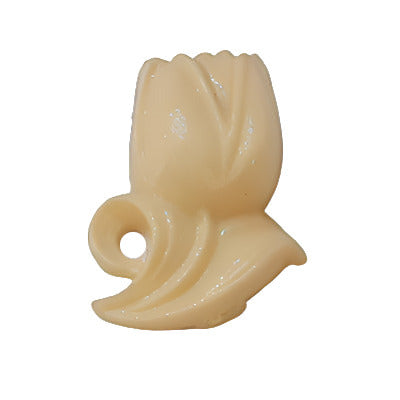 Tulip - Ivory Plastic Flat Back - 15×21mm – 1 Gross