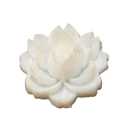 White rose plastic flat back, 21 mm, molded raised center, Japan NOS.