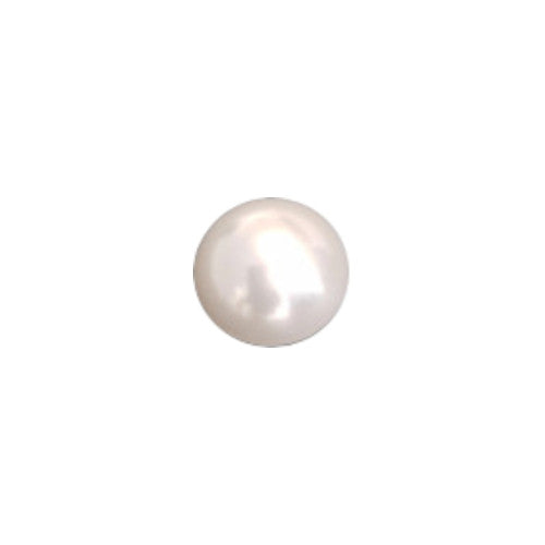 Vintage pearl plastic cabochon with a smooth dome and a flat-back surface, 7mm.