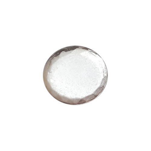 Crystal 10 mm round flat-top mirrored glass cabochon shown in close-up.
