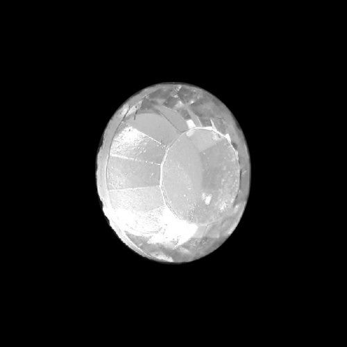 Mirrored glass button with a faceted bi-cone profile and frosted shank, 11.4mm/18L.