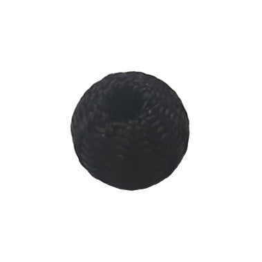 Black 12 mm rayon 'milan' bead with woven texture and silk-like sheen