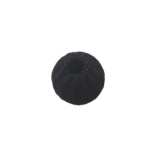 Black 9 mm rayon ‘milan’ bead with woven texture and silk-like sheen