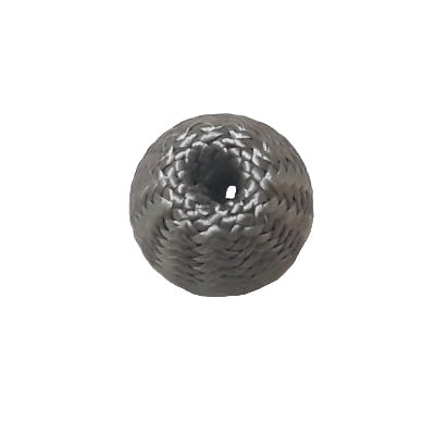 Grey 9 mm rayon ‘milan’ bead with woven texture and silk-like sheen