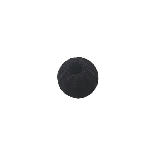 Black 7 mm rayon 'milan' bead with woven texture and silk-like sheen