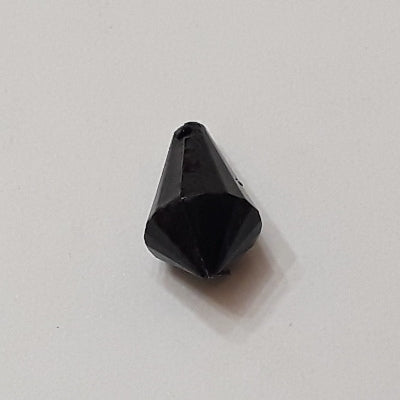 Jet Black Faceted Plexiglass Drop, Side-Drilled – 12×7 mm – 1 Gross