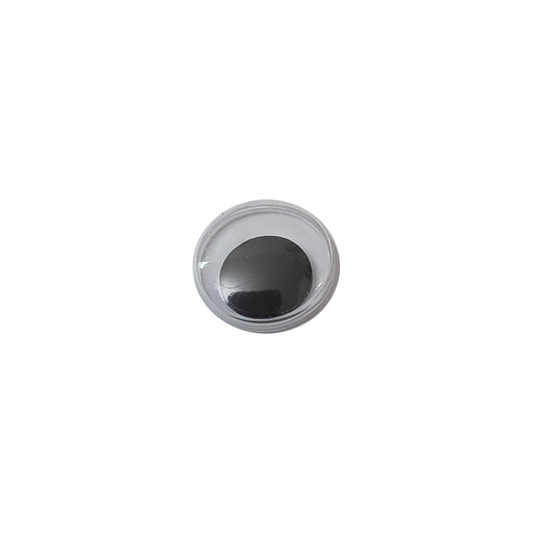One 7mm googly eye with a flat black pupil, made in Japan.