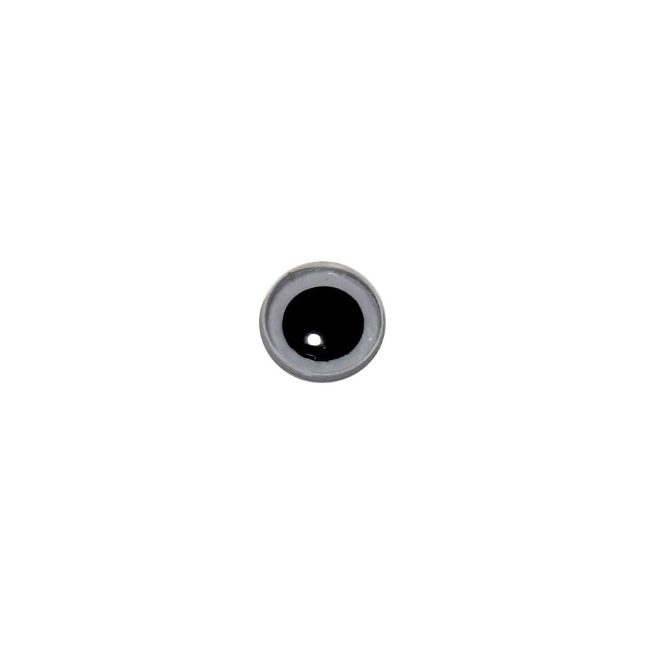 One 5mm googly eye with a flat black pupil, made in Japan.
