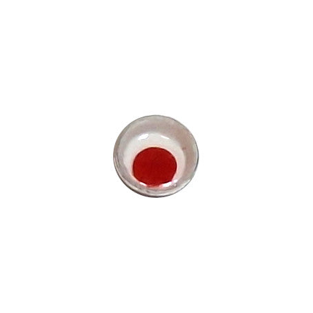 One 7mm googly eye with a flat black red pupil, made in Korea.