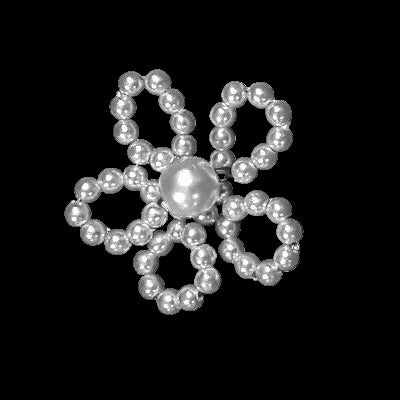 Pearl rosette ornament formed from imitation pearls on wire