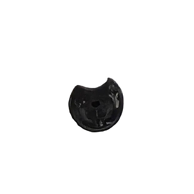 Black/Silver Glass Button, Crescent Design, Shank – 12.7mm/20L – 1 Gross