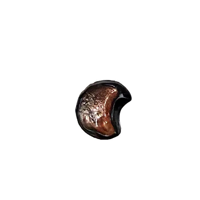 Black/Copper Glass Button, Crescent Design, Shank – 12.7mm/20L – 1 Gross