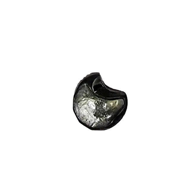 Black/Silver Glass Button, Crescent Design, Shank – 12.7mm/20L – 1 Gross