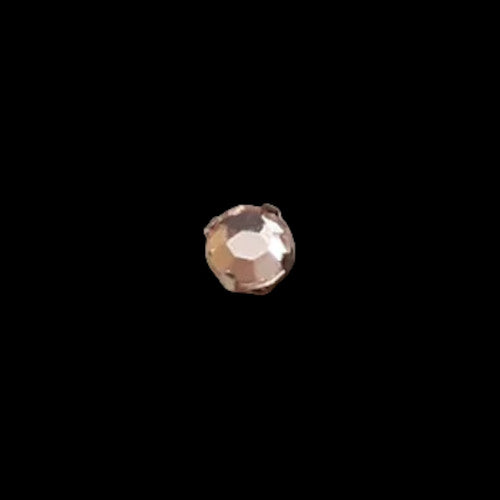 Rosaline glass rosemontees with flat tops, faceted sides, and prong settings, 5mm size