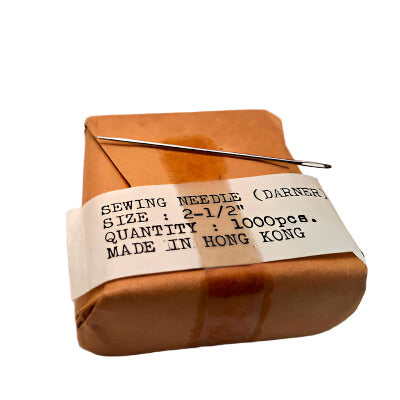 Bundle of darner sewing needles in original Hong Kong wrapper