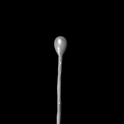 Single-ended pearl pep ornament with small pearl head on wire stem