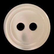 Front view of large troca shell ring-cup two-hole button, 23mm/36L, showing wide rim and smooth finish.